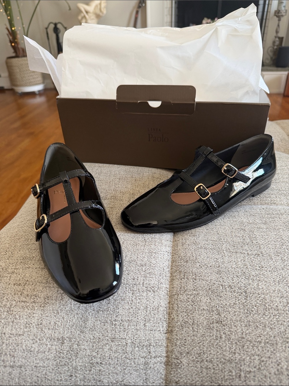 Linea Paolo Leather Double Strap Mary Jane Flats 6 & 7.5 NIB Preppy